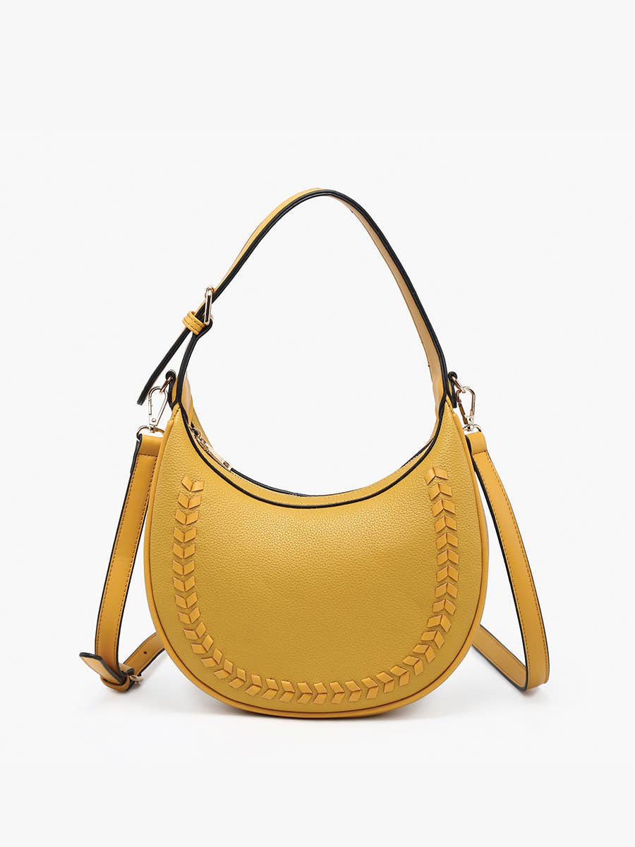 Tristan Shaped Whipstitch Shoulder Bag/Satchel