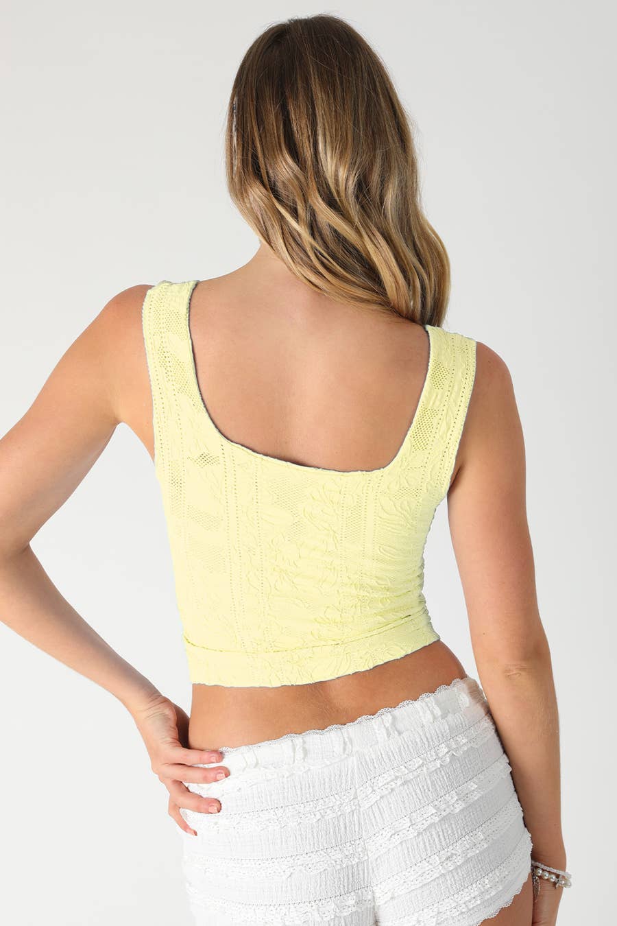 Double Lace Square Crop Top