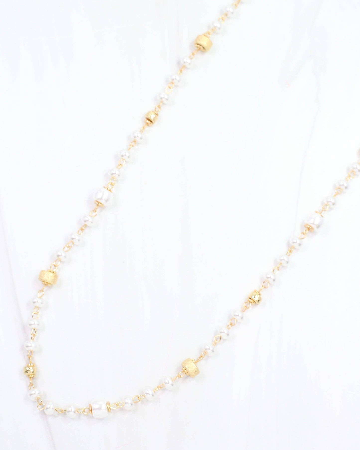 Piper Pearl Long Necklace Gold