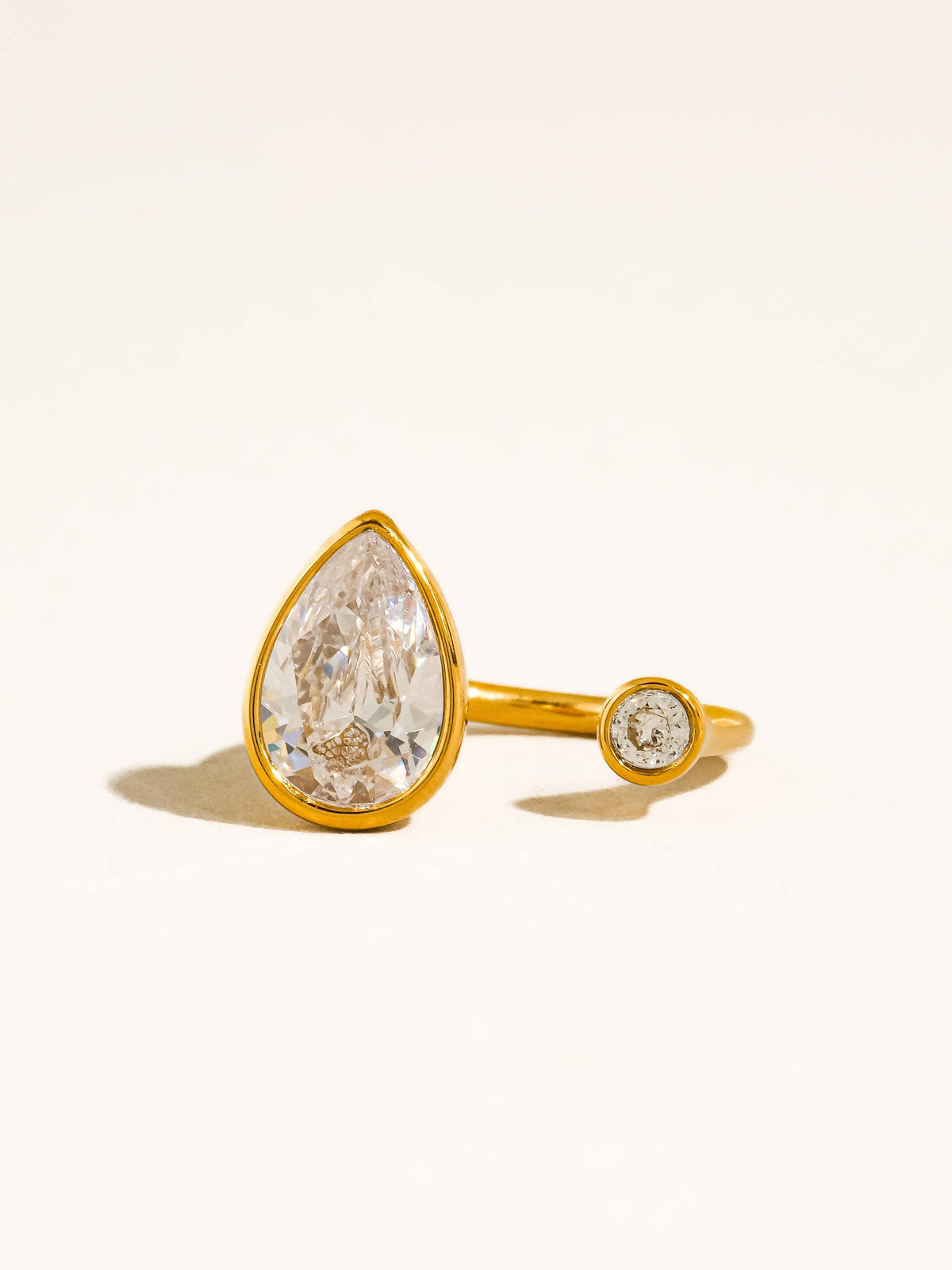 Kellan 18K Gold Non-Tarnish Tarnish CZ Open Ring