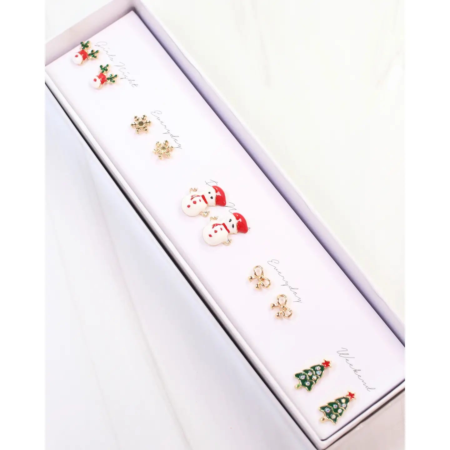 Friendly Frosty Earring Set White