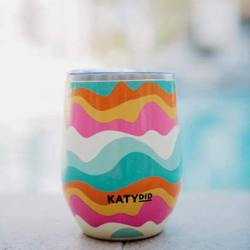 Neon Abstract Colors Stainless Steel Wine Tumbler