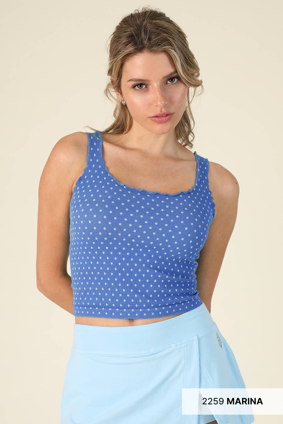 Polka Dot Edge Crop Top