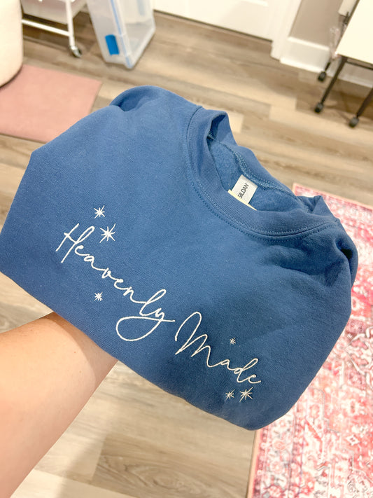 Embroidered Heavenly Made Sweatshirt