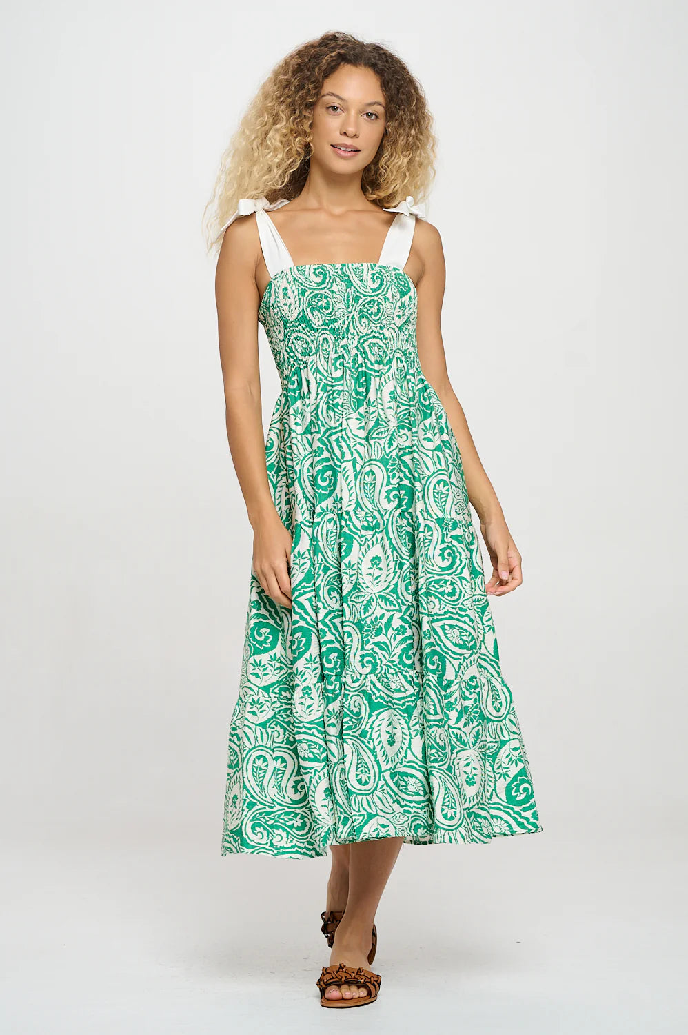 Verdant Paisley Maxi Dress
