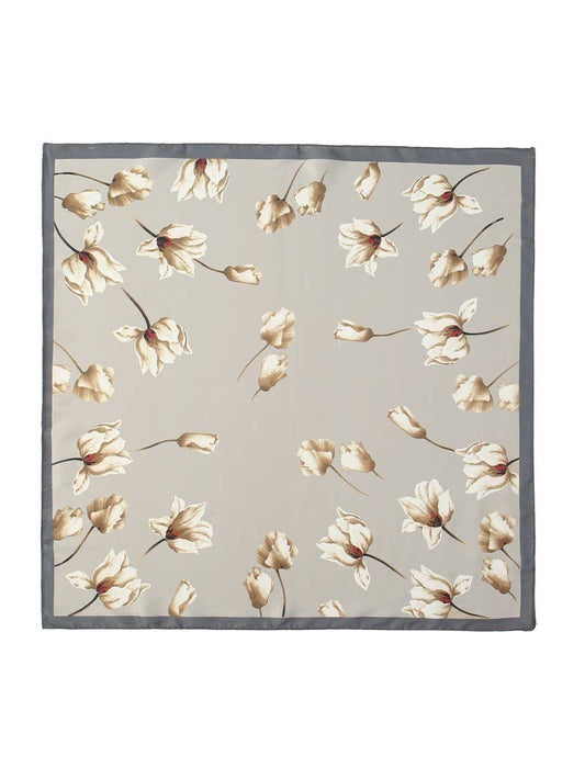 FLOWER PRINT SILKY BANDANA SCARF