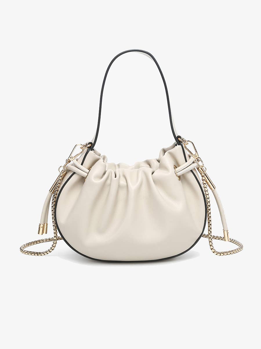 Thalia Bucket Bag w/ Drawstring and Chain Strap