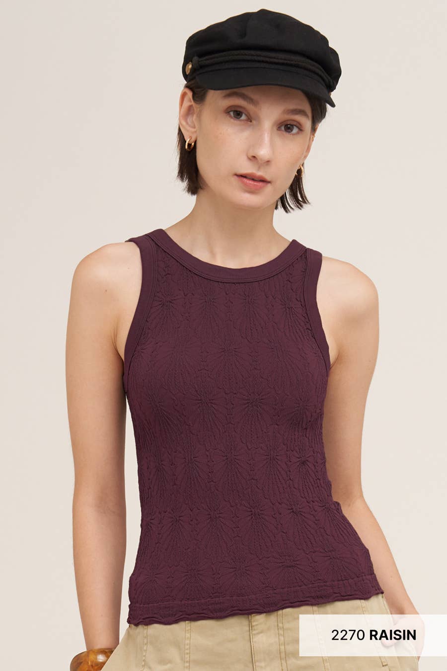 Reversible Lace Textured Tank Top
