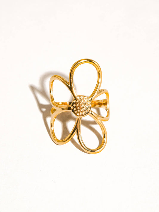 Isolde 18K Non-Tarnish Large Floral Ring