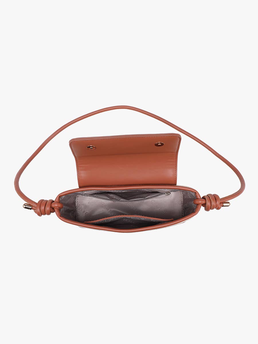 Oaklynn Straw Crossbody w/ Twisted Strap & Snap Closure