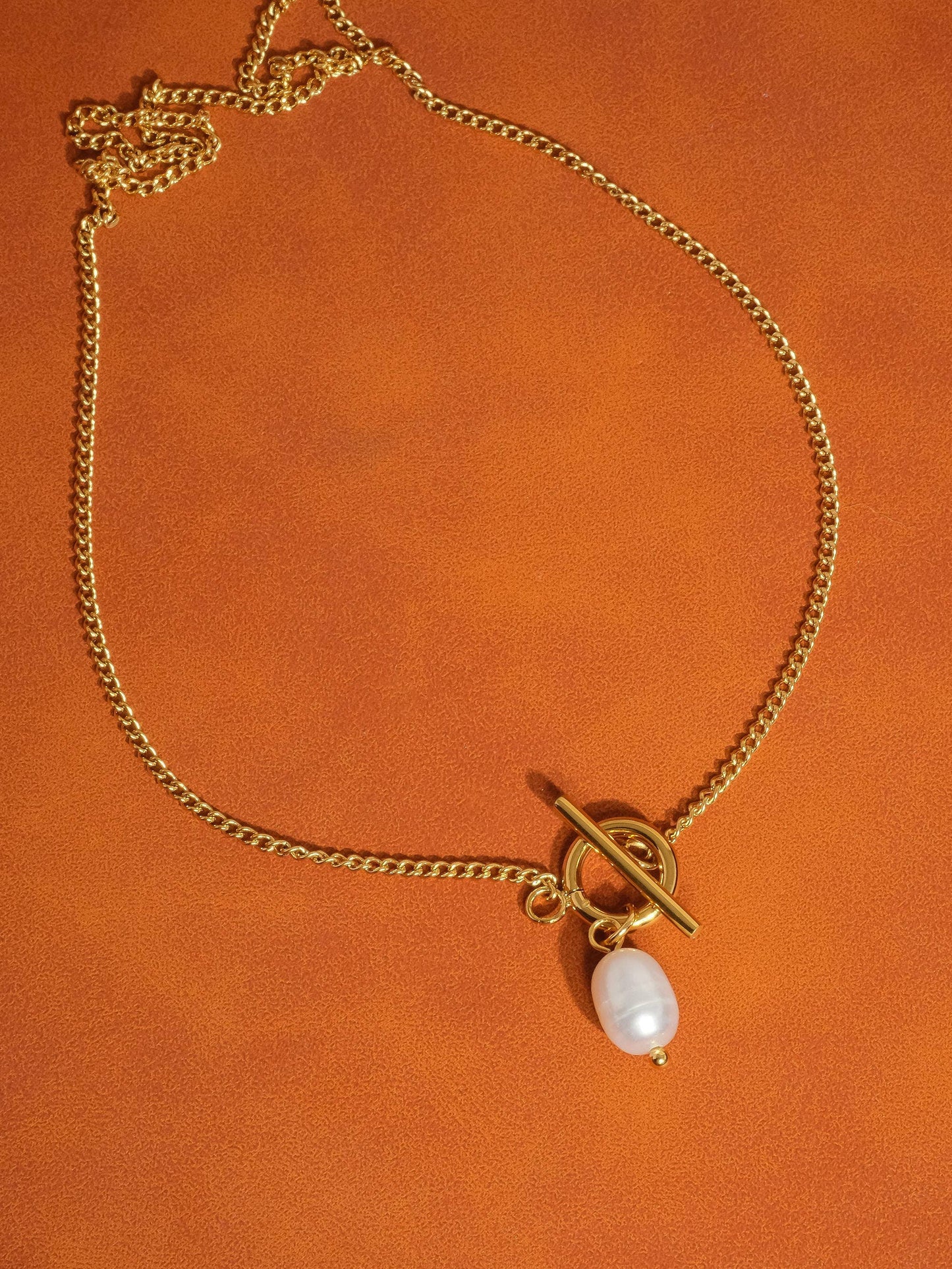 Jacky 18K Non-Tarnish Classic Pearl Chain Necklace
