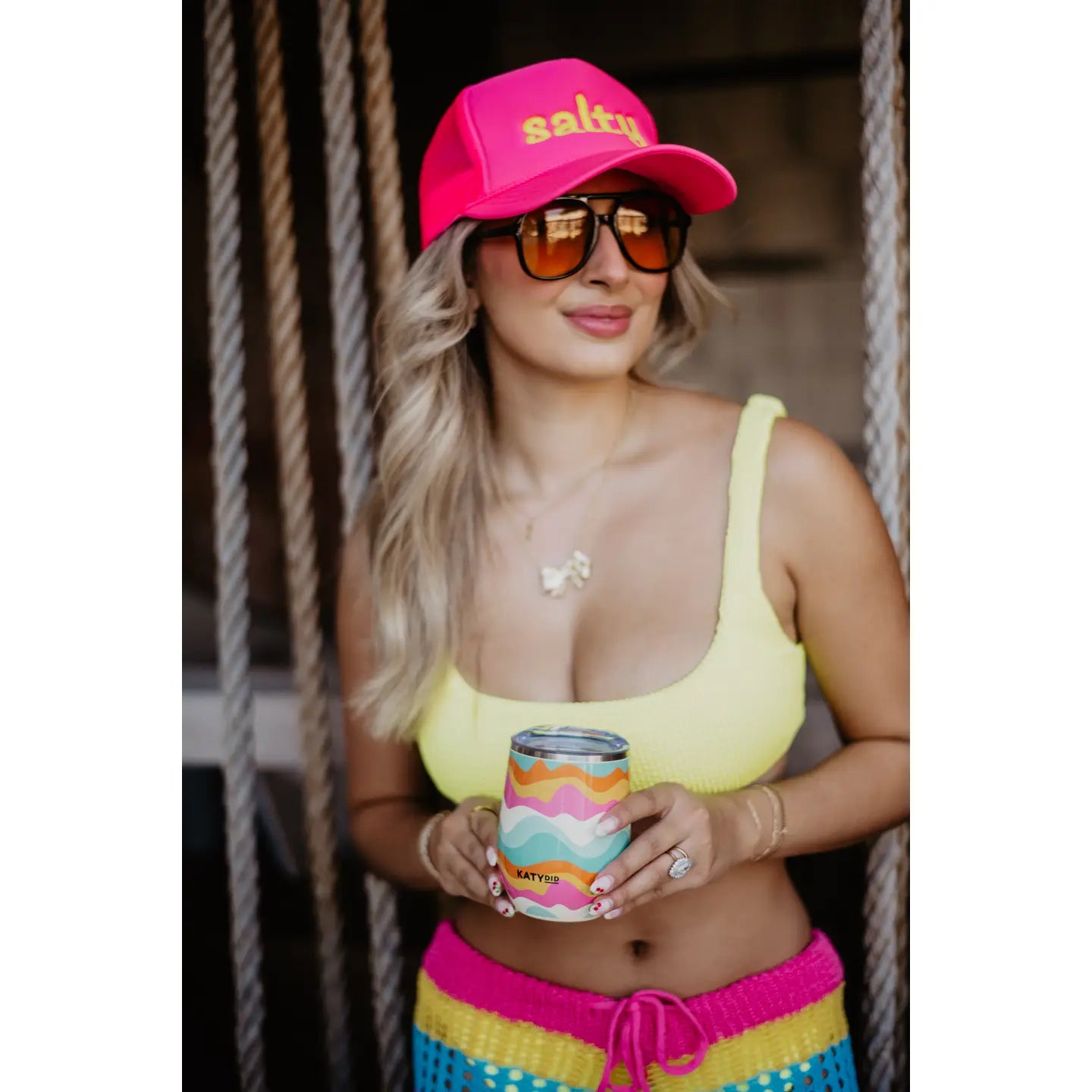 Neon Abstract Colors Stainless Steel Wine Tumbler