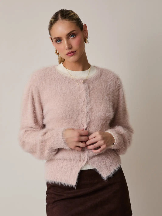 Blush Fuzz Cardigan