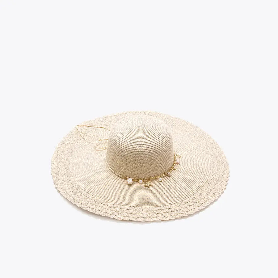 Nila Floppy Straw Hat w/ Charm Trim