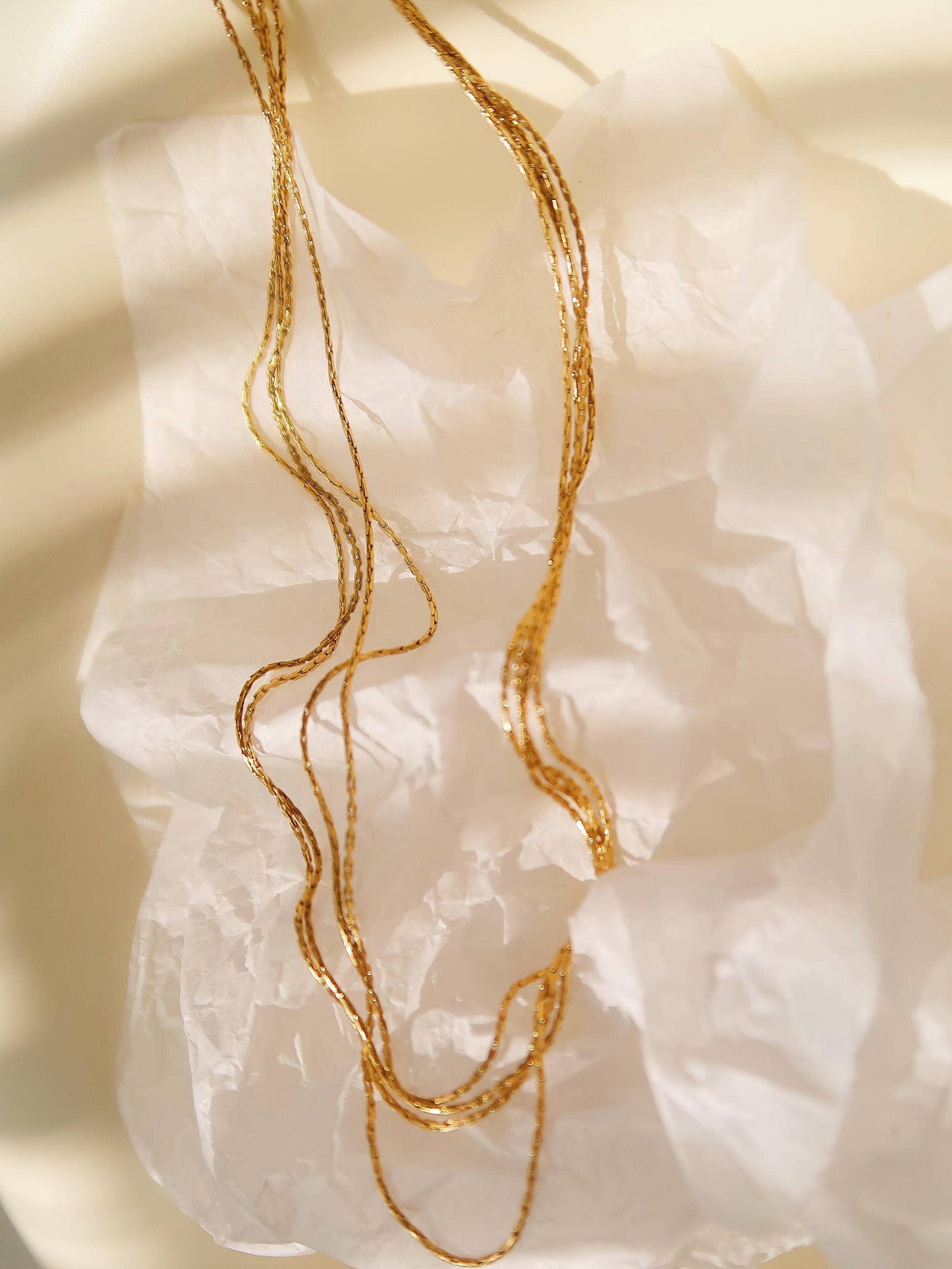 Palisse 18K Gold Non-Tarnish Layered Dainty Chain Necklace