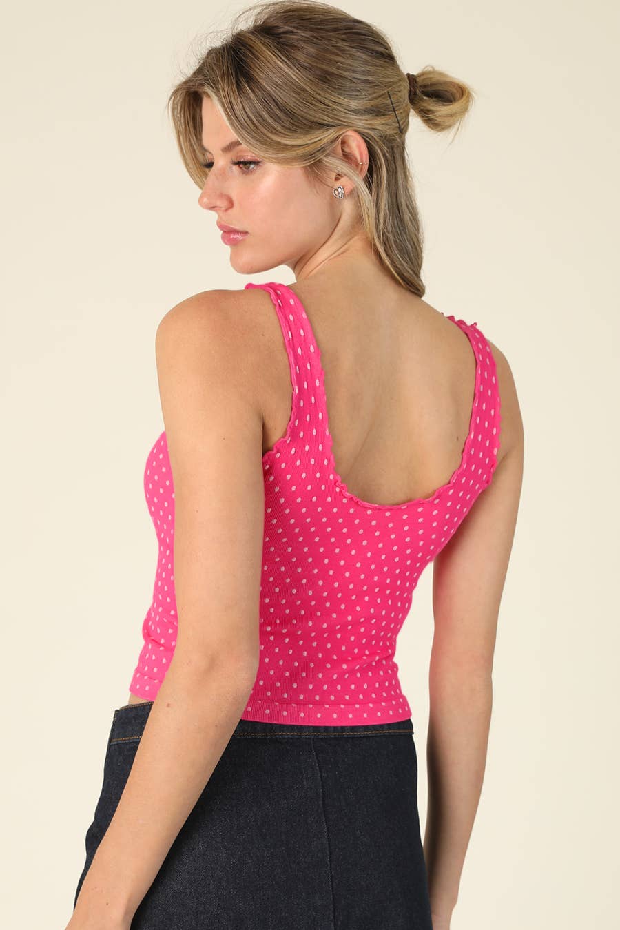 Polka Dot Edge Crop Top