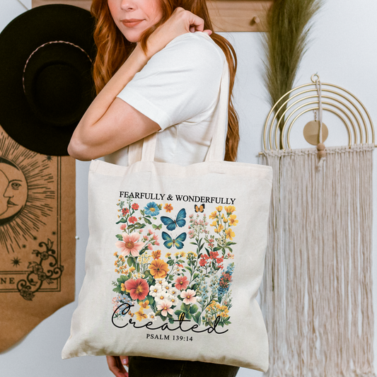 Fearfully & Wonderfully Created Wildflowers Canvas Tote Bag