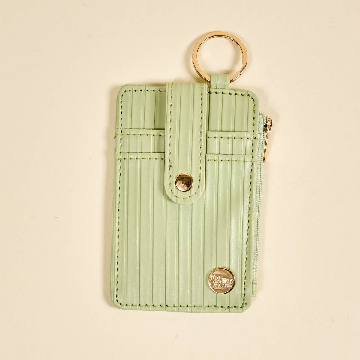 Ripple Ridge Keychain Wallet–Sage