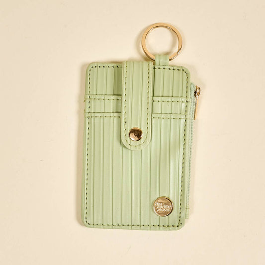 Ripple Ridge Keychain Wallet–Sage