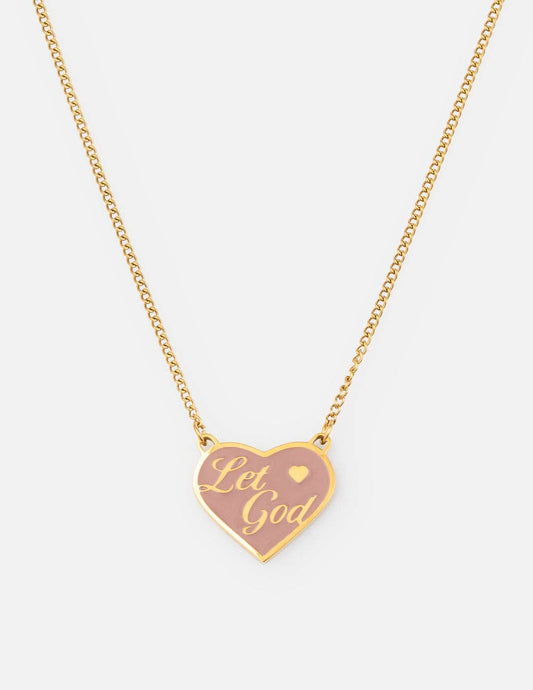 Enamel Let God Necklace