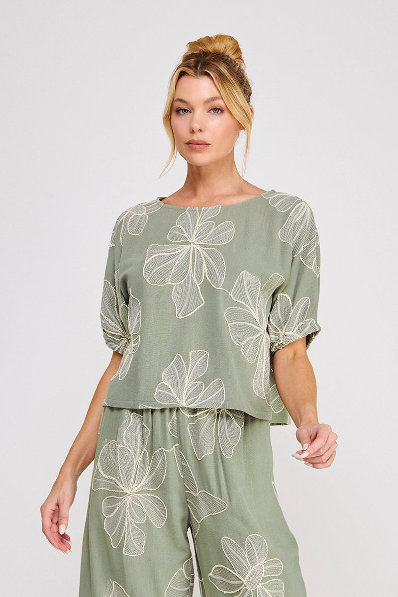 Flora Embroidered Top