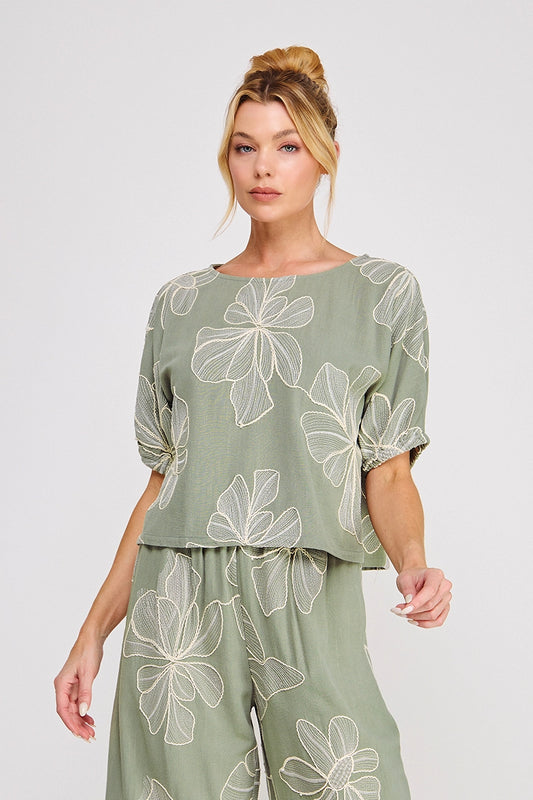 Flora Embroidered Top