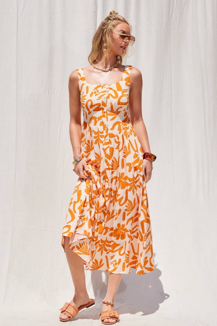 Tangerine Midi Dress