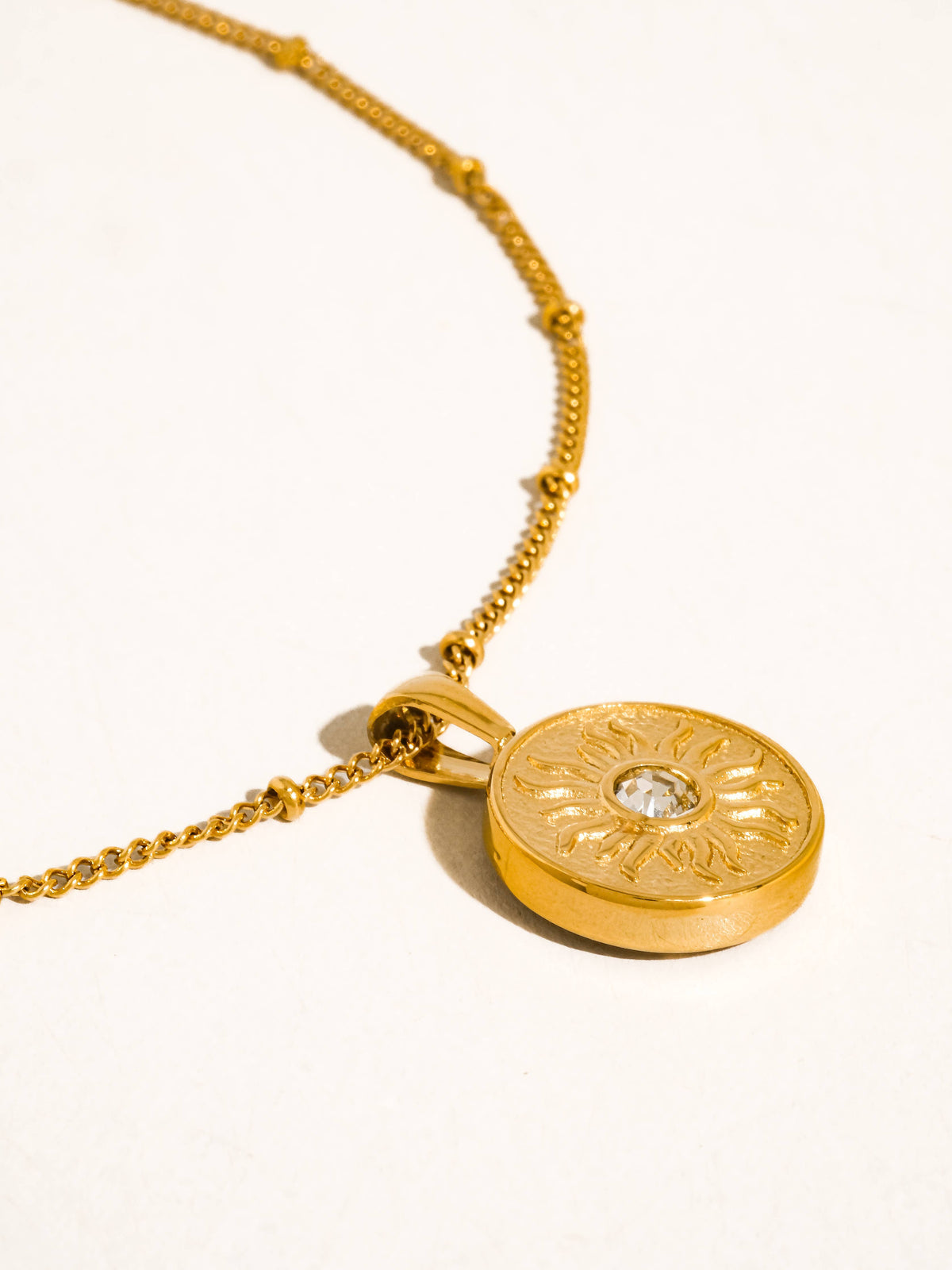 Starla 18K Gold Non-Tarnish Sun Medallion Necklace
