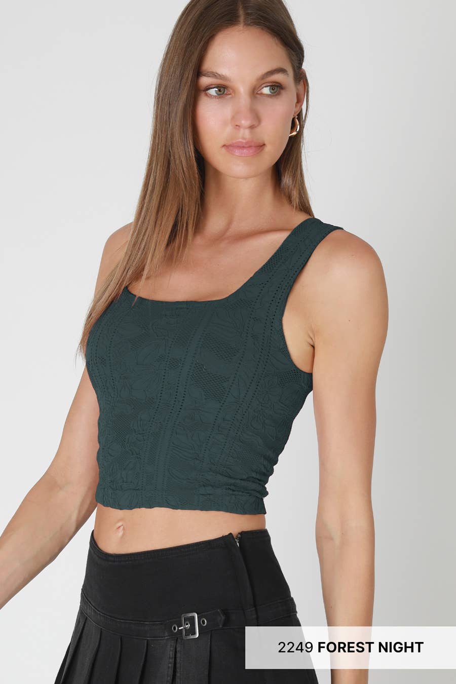 Double Lace Square Crop Top
