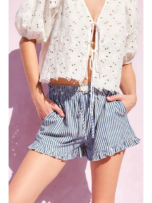 Ruffle Stripe Shorts