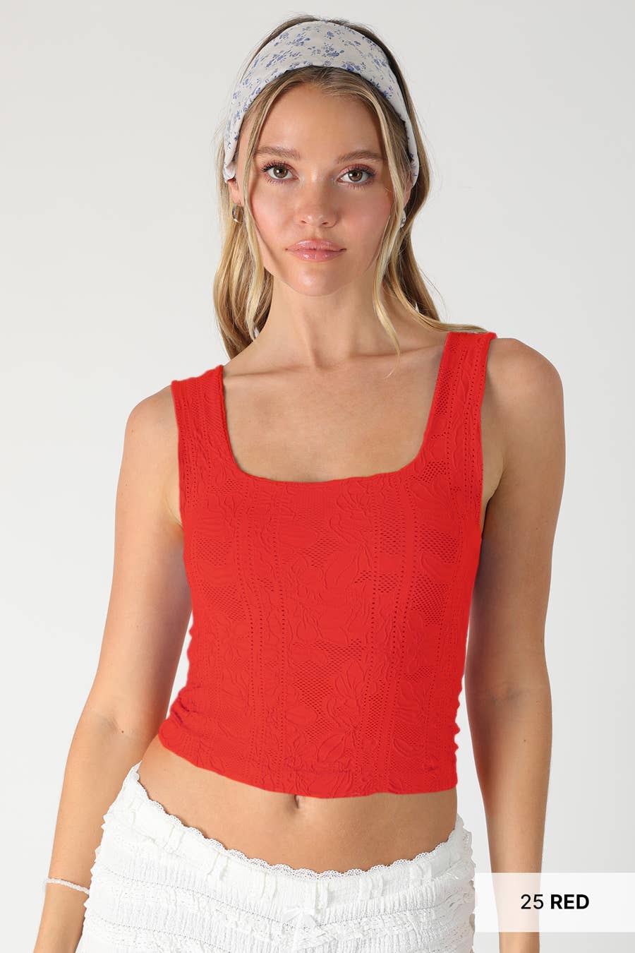 Double Lace Square Crop Top