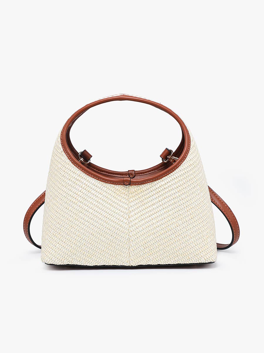 Catalina Rounded Straw Satchel w/ Crossbody Strap