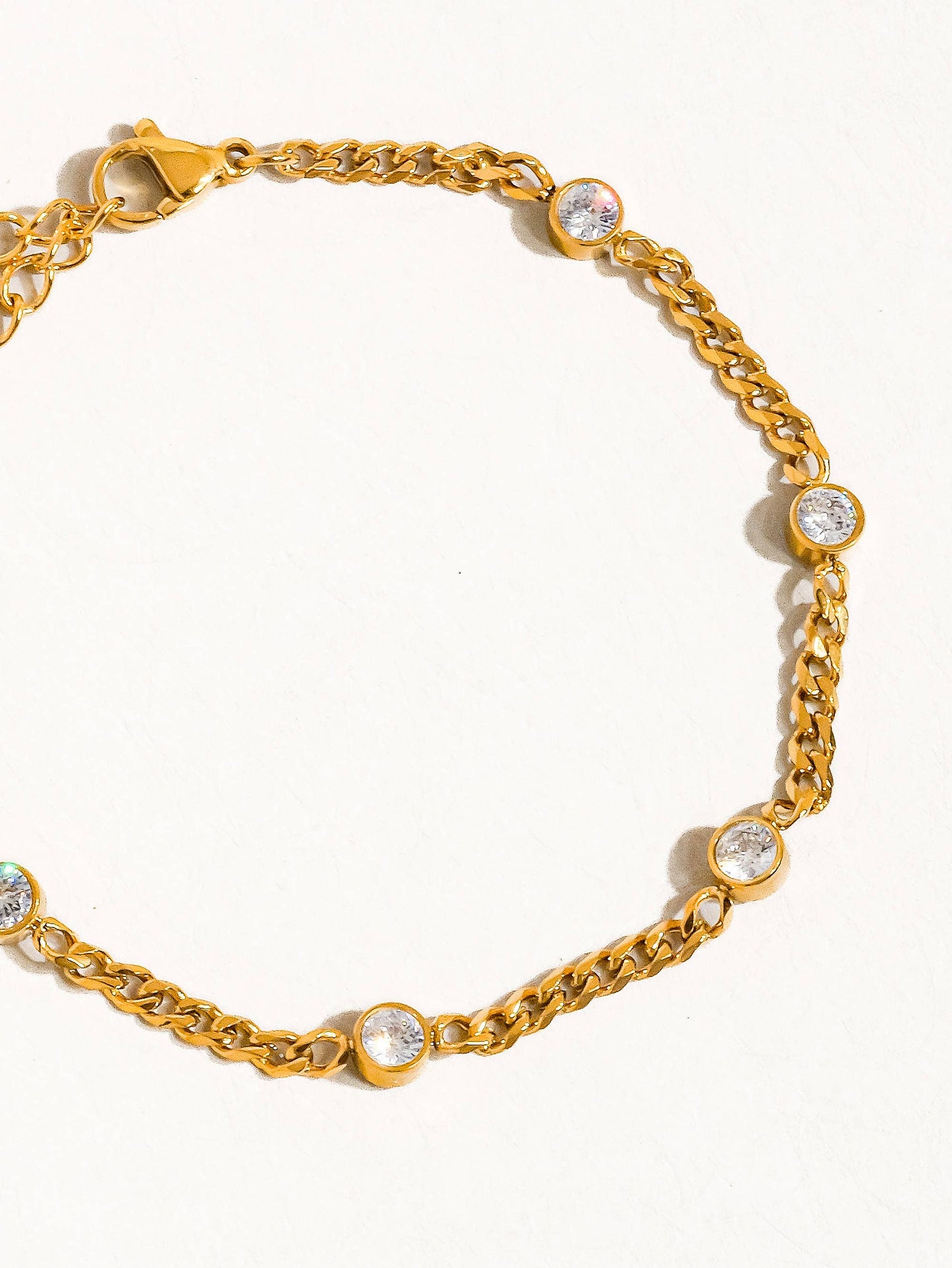Cyrus 18K Gold Non-Tarnish CZ Chain Bracelet