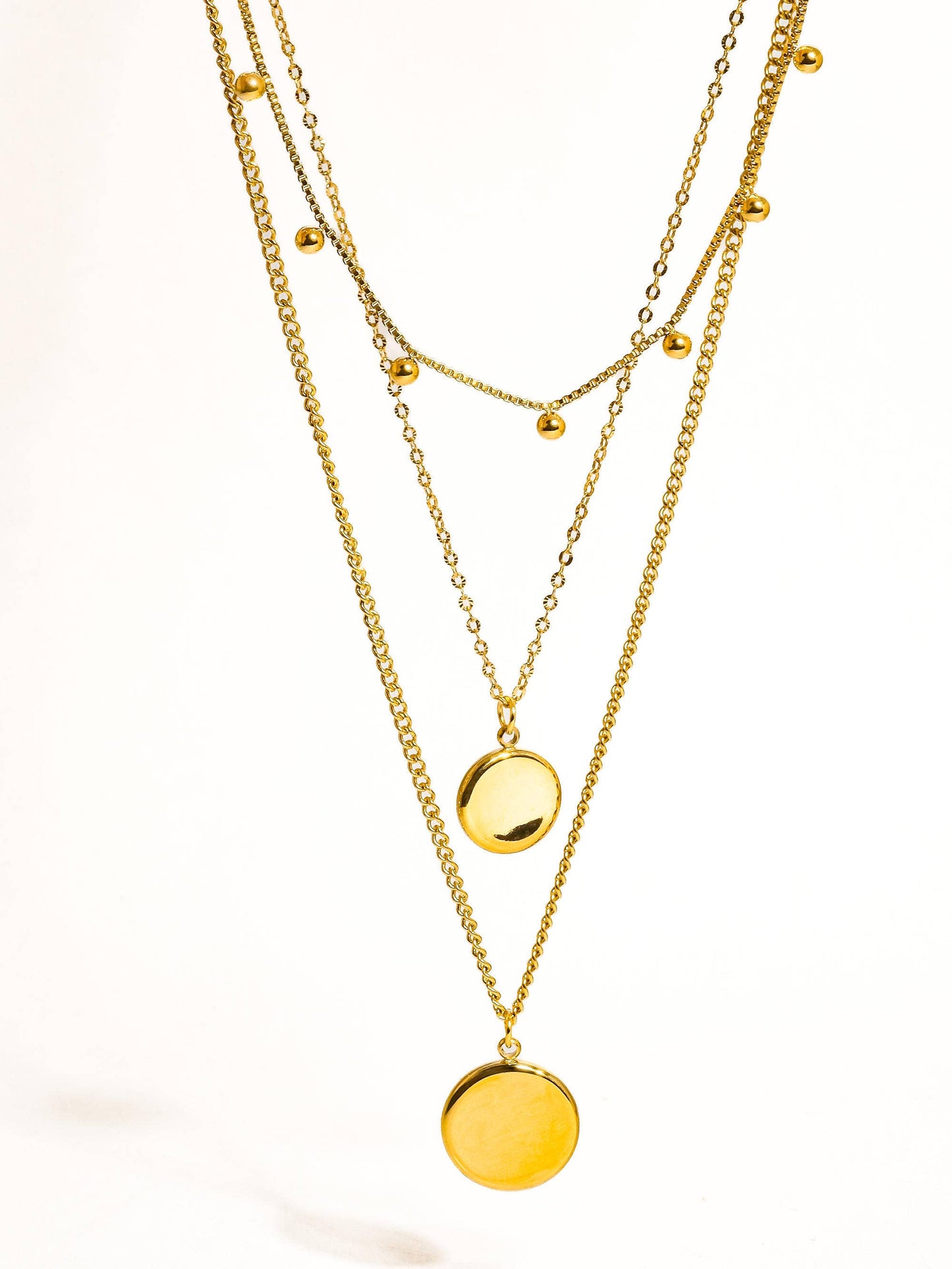 Anaïs 18K Gold Non-Tarnish Round Stack Necklace