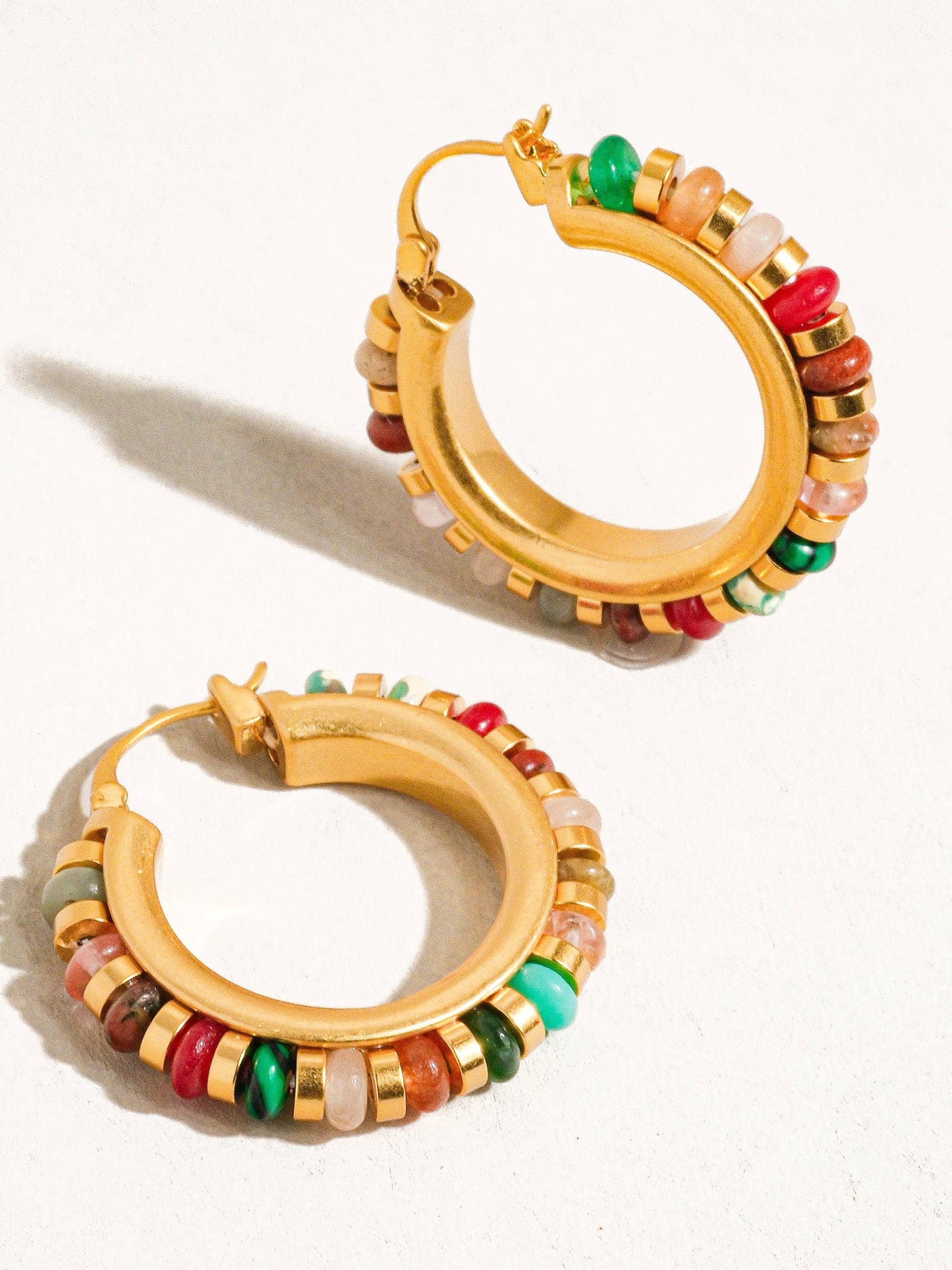 Capri 18K Gold Beaded Resort Hoop Earring