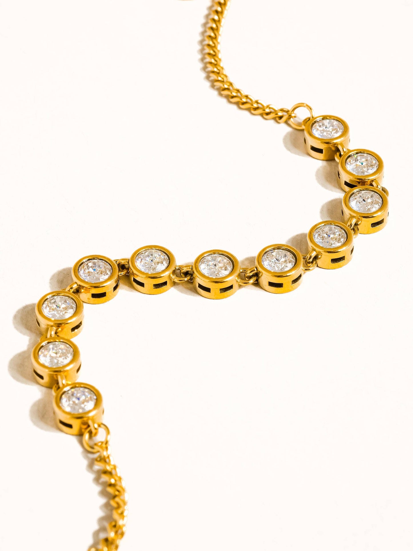 Ambrosia 18K Gold Non-Tarnish Rhinestone Chain Bracelet