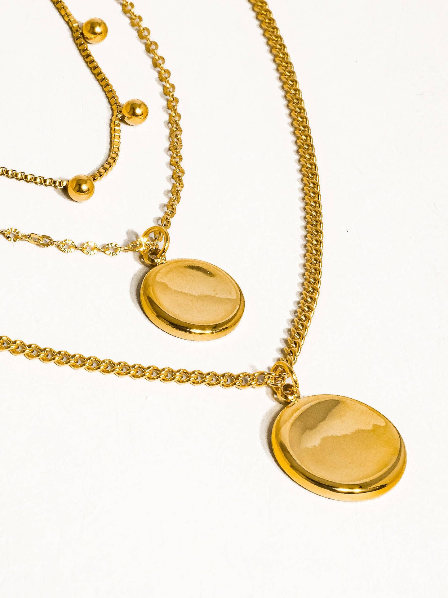 Anaïs 18K Gold Non-Tarnish Round Stack Necklace