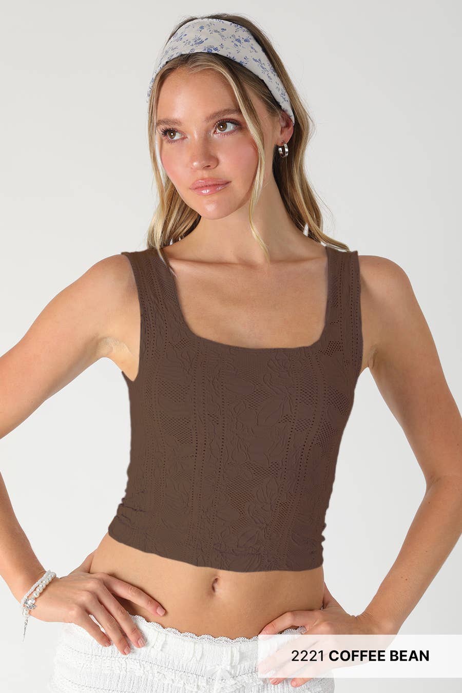 Double Lace Square Crop Top