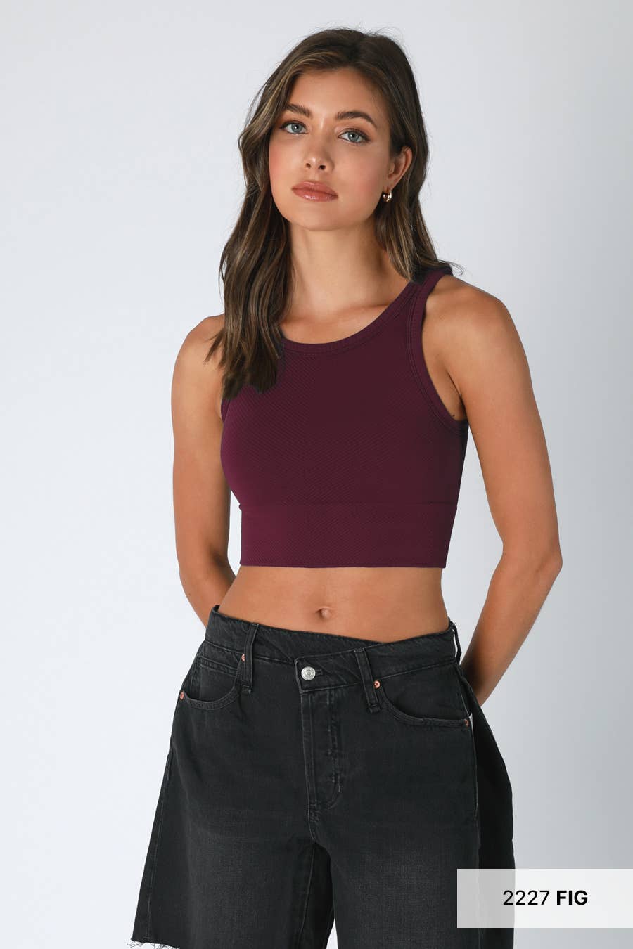 Chevron Highneck Crop Top