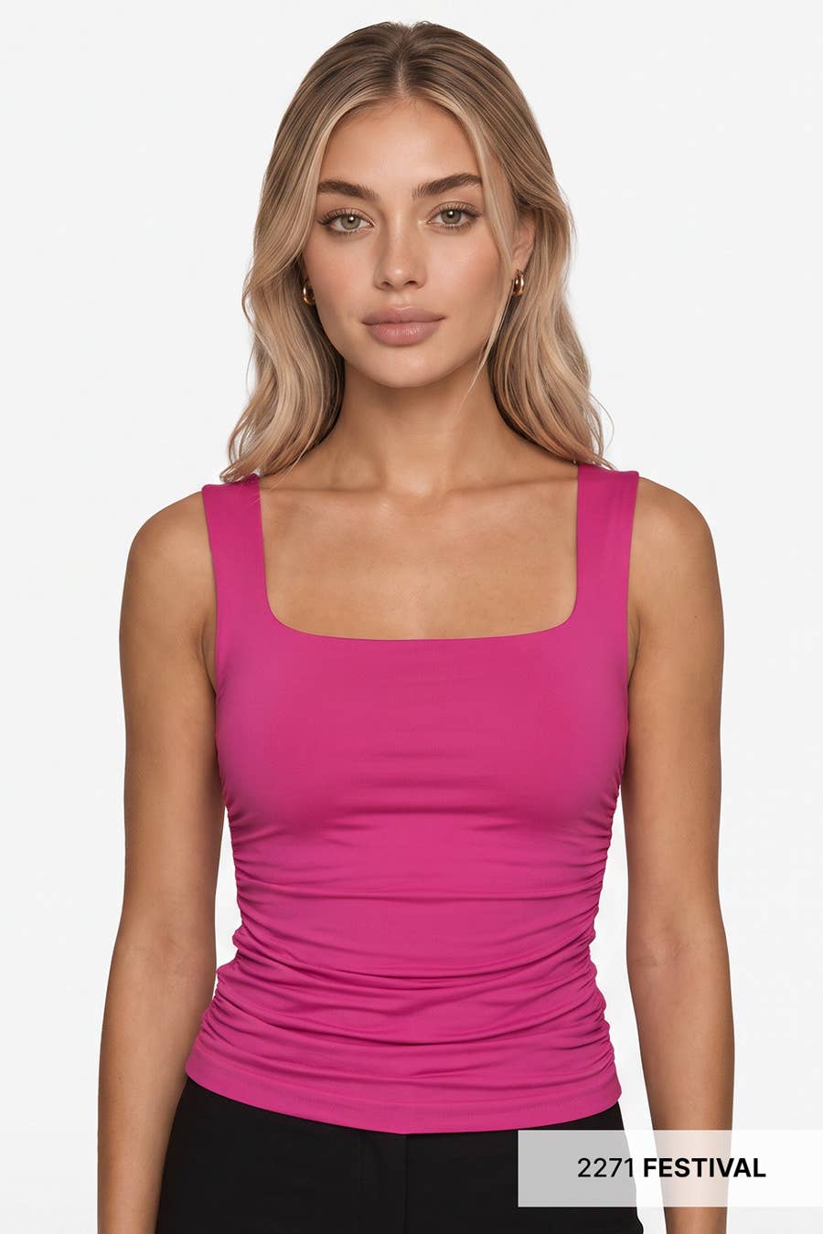 Clean Line Square Shirred Top
