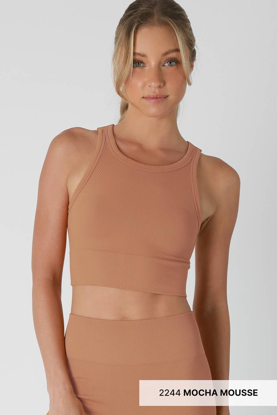 Chevron Highneck Crop Top