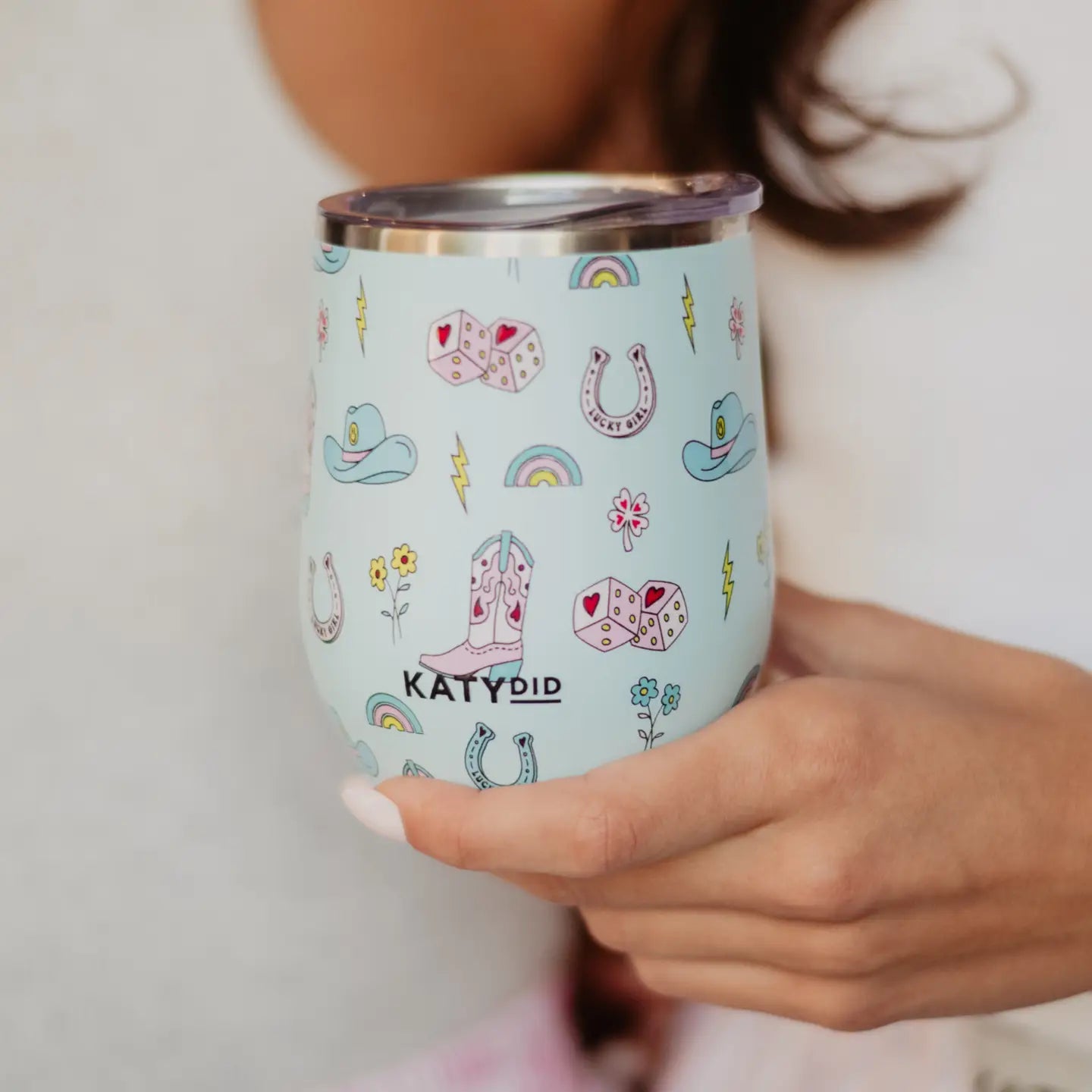 Lucky Girl Western Wine Tumbler Cup