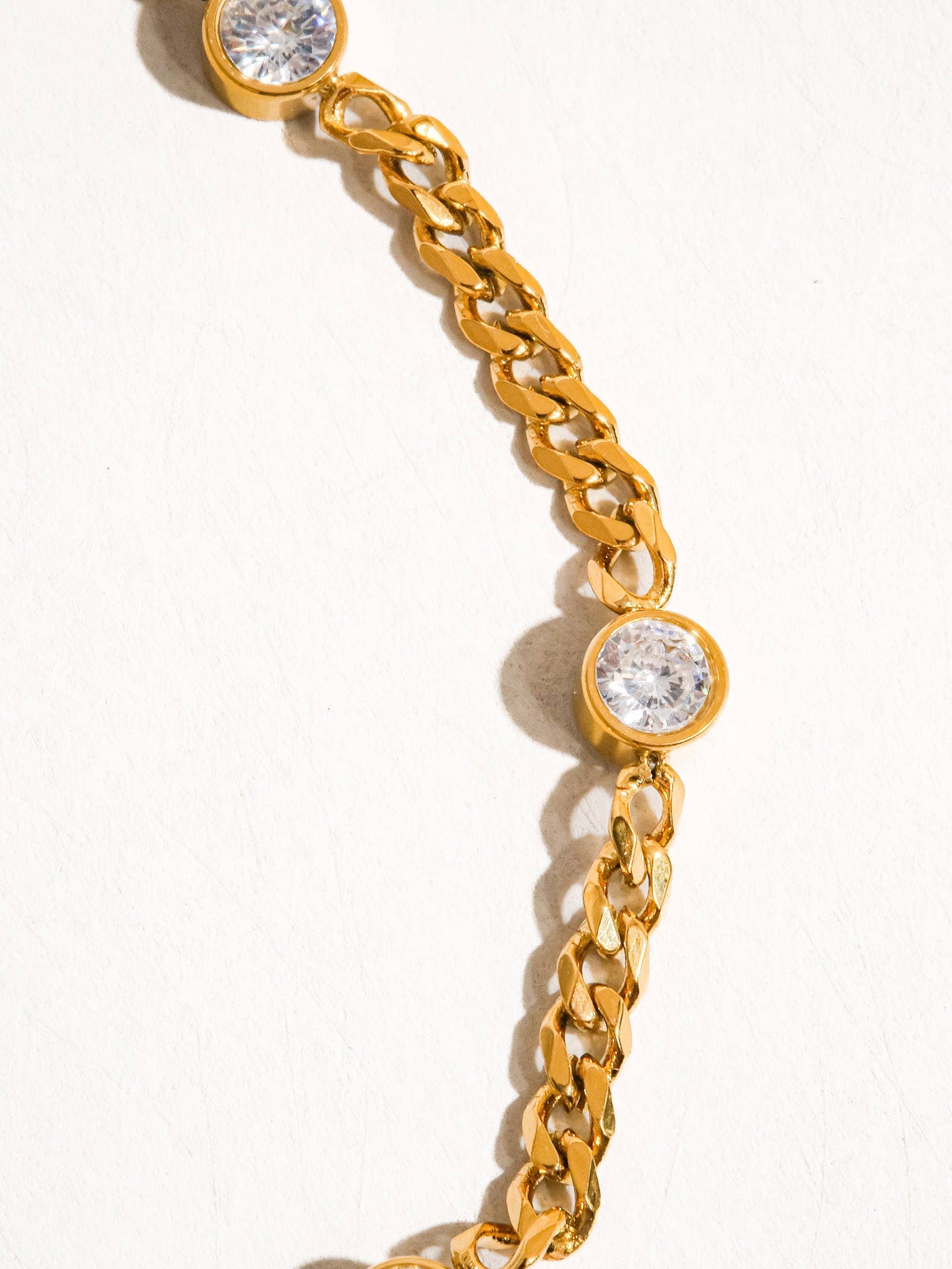 Cyrus 18K Gold Non-Tarnish CZ Chain Bracelet