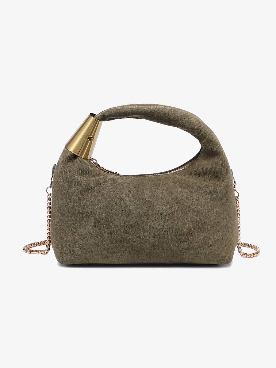 London Soft Suede Top Handle Crossbody Bag
