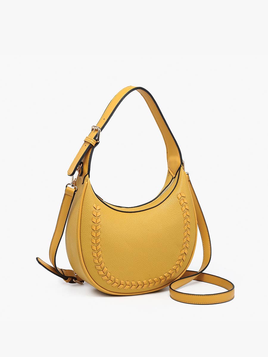 Tristan Shaped Whipstitch Shoulder Bag/Satchel