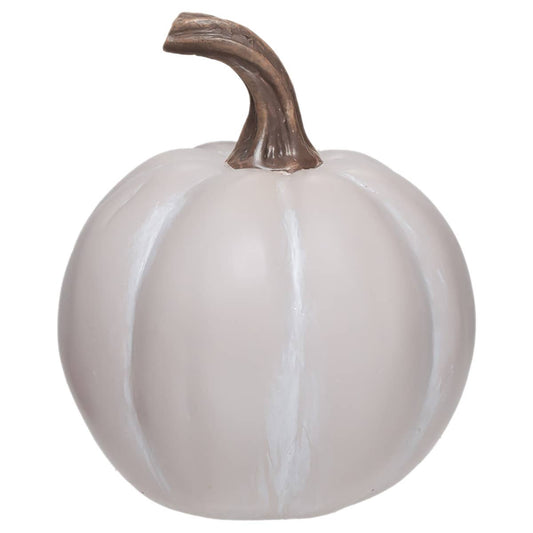 5" Round Francis Cream Resin Pumpkin Fall