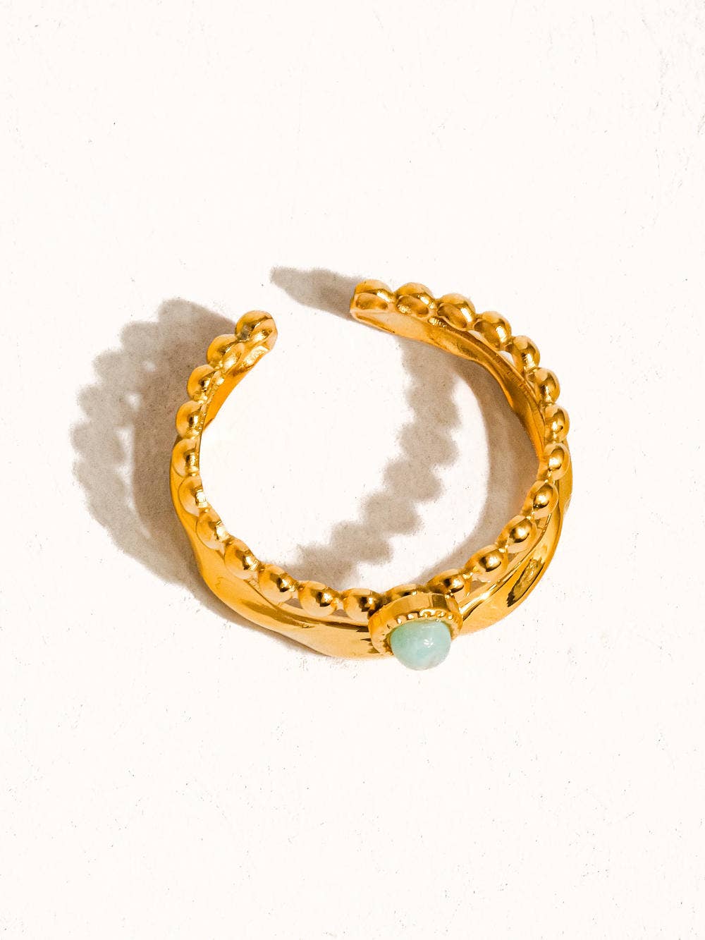 Lindy 18K Gold Non-Tarnish Layered Stone Ring
