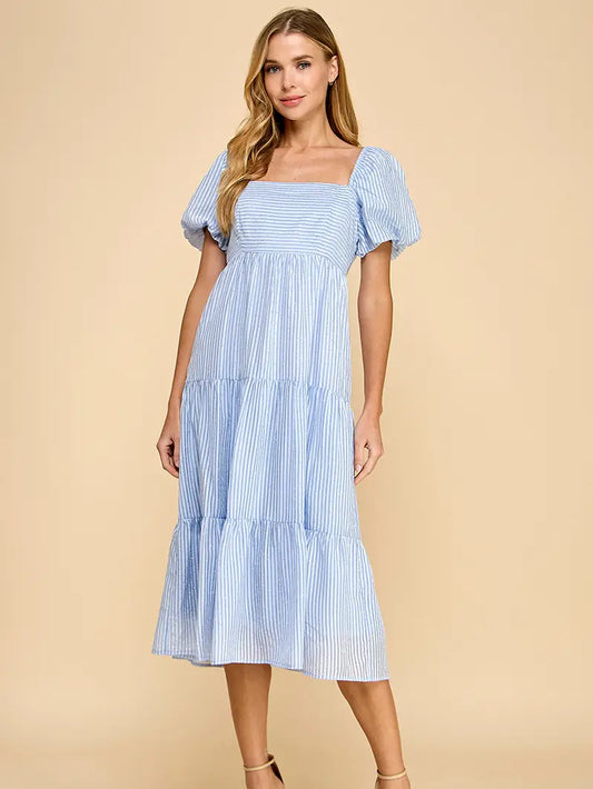 Gilded Bubble Sleeves Dress