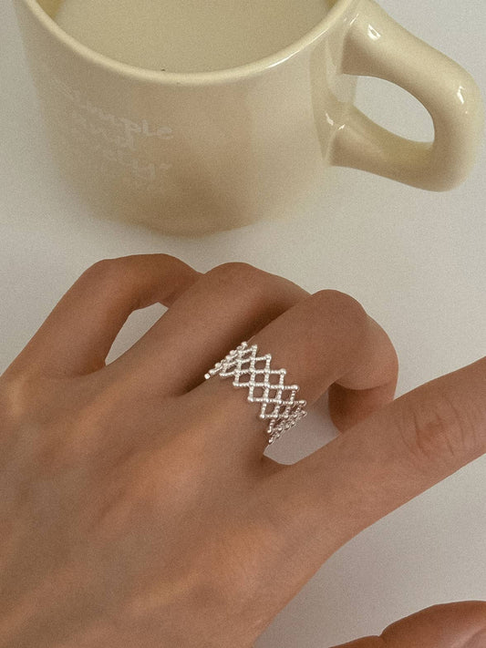 Léandre Silver Weaved Glam Ring