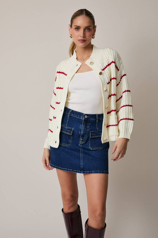 Cherry Stripe Cardigan